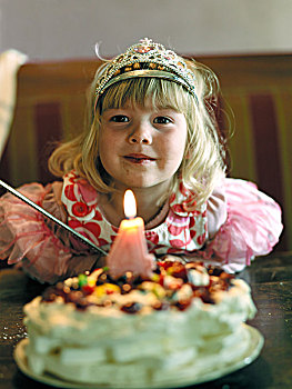 女孩,生日蛋糕