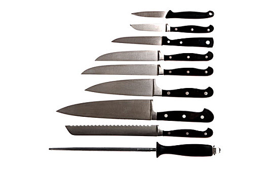 多样,厨刀,切磨,钢铁,刀,面包刀,蔬菜
