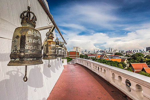 佛塔,顶端,寺院,金色,历史,地区,曼谷,泰国,首都