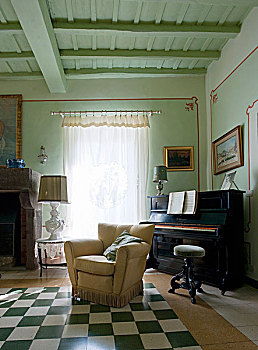 钢琴,扶手椅,传统音乐,房间