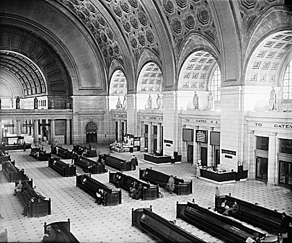 等候区,联合车站,华盛顿特区,美国,建筑,铁路,历史