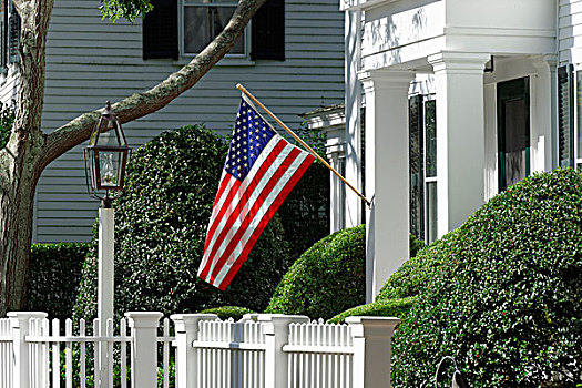 美国国旗,户外,家,埃德加敦