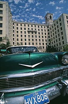 老爷车,户外,建筑,宫殿,酒店,哈瓦那老城,老哈瓦那,世界遗产,古巴