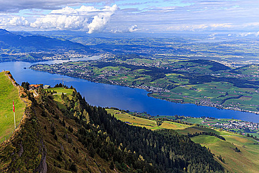 瑞士卢塞恩瑞吉山山顶风景