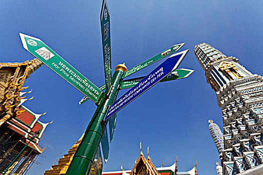 标志牌,地面,皇宫,曼谷
