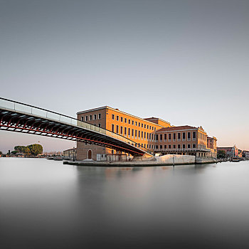 步行桥,上方,大运河,建筑师,圣地亚哥,威尼斯,意大利,欧洲