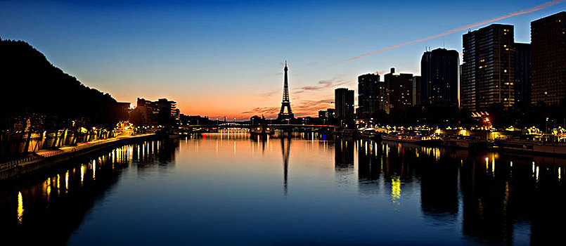 巴黎,早晨,风景,摩天大楼,埃菲尔铁塔,法国