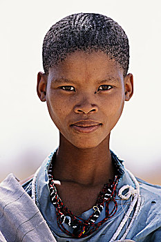 头像,丛林原住民,孩子,户外,纳米比亚,非洲