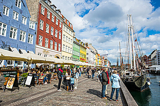 旅游,新港,17世纪,水岸,哥本哈根,丹麦
