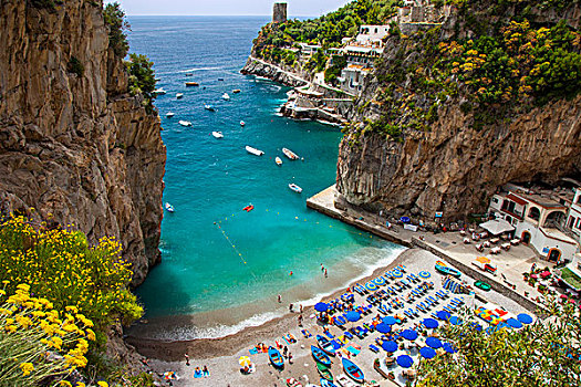 小,海滩,岩石,海岸线,阿马尔菲,靠近,坎帕尼亚区,意大利