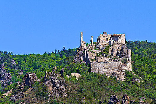 城堡,上方,多瑙河,瓦绍,山谷,奥地利
