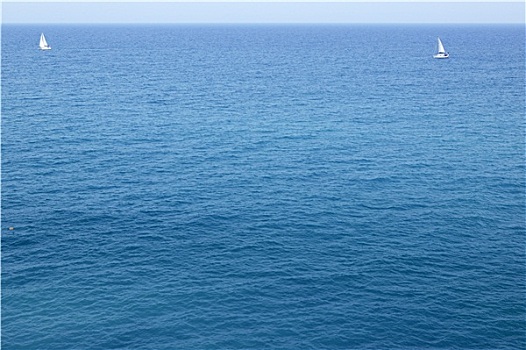 蓝色海洋,帆船,航行,海洋,表面,暑假
