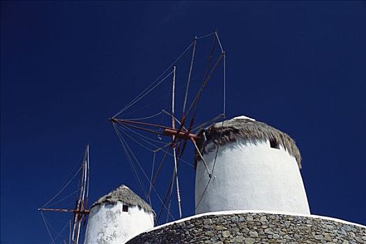 风车,天空,米克诺斯岛,希腊
