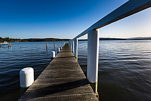 码头在湖,无人,维多利亚,澳大利亚