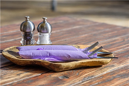 餐具,紫色,餐巾