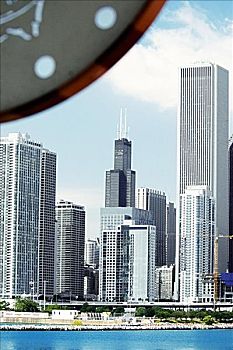 摩天大楼,湖,海军码头,芝加哥,伊利诺斯,美国