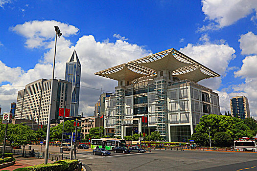 亚洲,中国,上海,城市规划,展示,中心,右边,万豪酒店,背景
