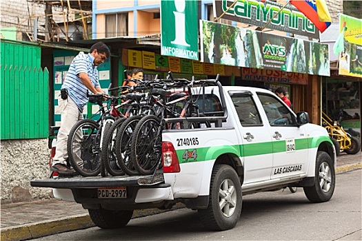 男人,自行车,皮卡,厄瓜多尔