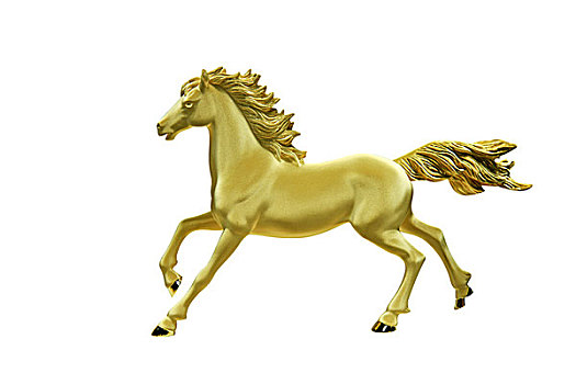 金色,马,雕塑,隔绝,白色背景,背景