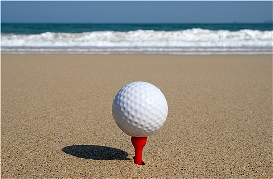 高尔夫球,就绪,击打,海洋