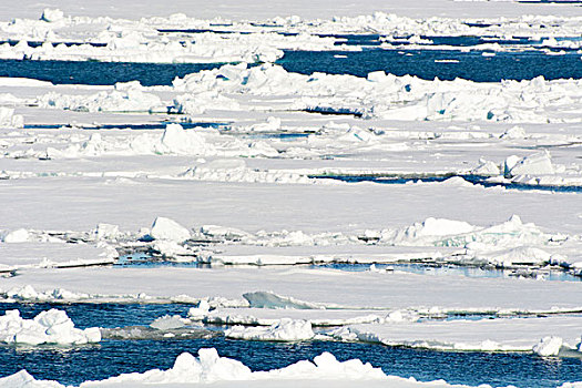 挪威,斯瓦尔巴特群岛,海峡,浮冰,地平线