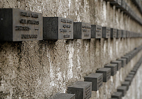 纪念,铭牌,犹太,市民,犹太墓地,法兰克福,黑森州,德国,欧洲
