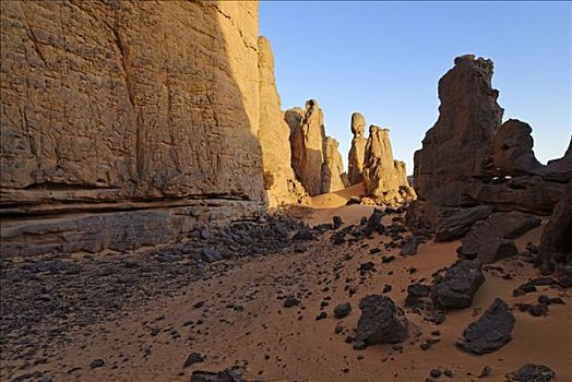 岩石构造,撒哈拉沙漠,阿尔及利亚,北非