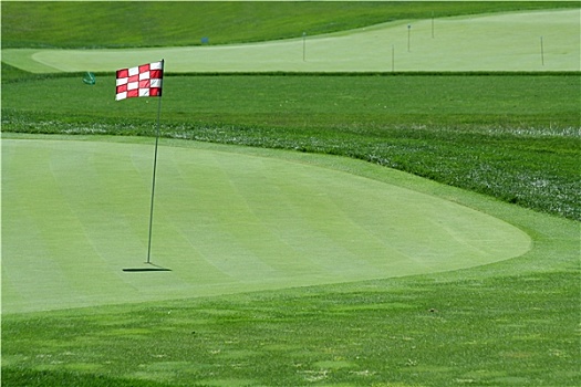 旗帜,绿色,高尔夫球道
