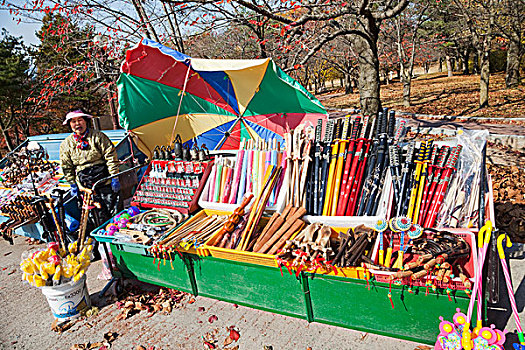 韩国,庆州,佛国寺,纪念品,摊贩