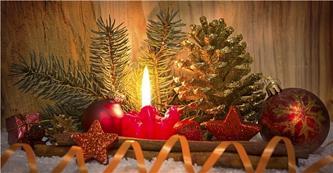 圣诞装饰,降临节,蜡烛
