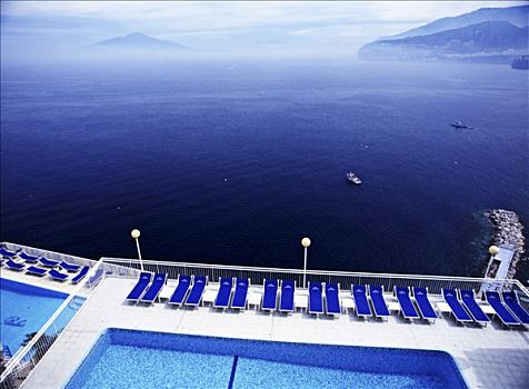 游泳池,那不勒斯湾,火山,意大利,欧洲