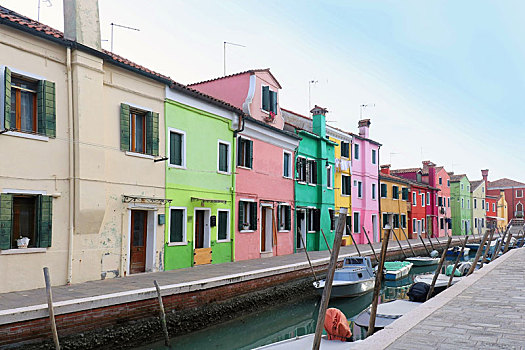 运河,彩色,房子