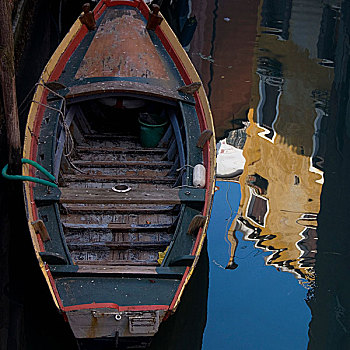 划艇,停泊,住宅,威尼斯,地区