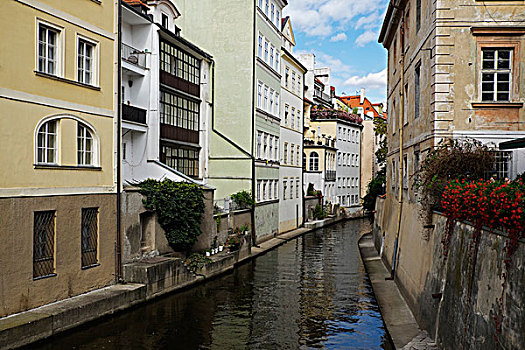 住宅,建筑,运河,布拉格,捷克共和国