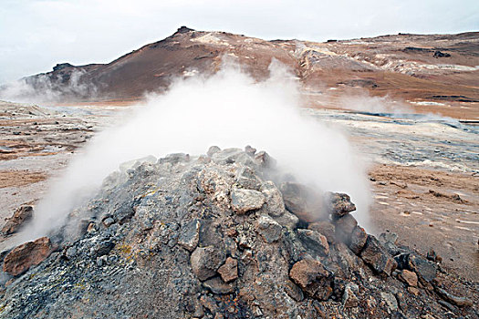 喷气孔,蒸汽,温泉,区域,冰岛,欧洲