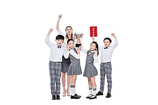 女外教和小学生