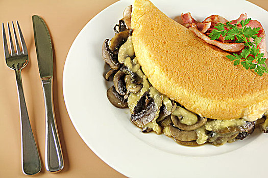 蘑菇云,奶酪,煎蛋饼
