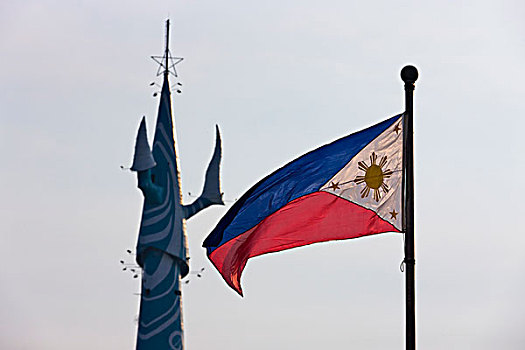电视塔,国旗,马尼拉,菲律宾