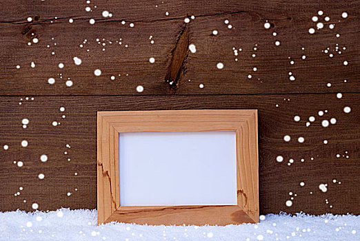 圣诞贺卡,画框,留白,雪花,雪