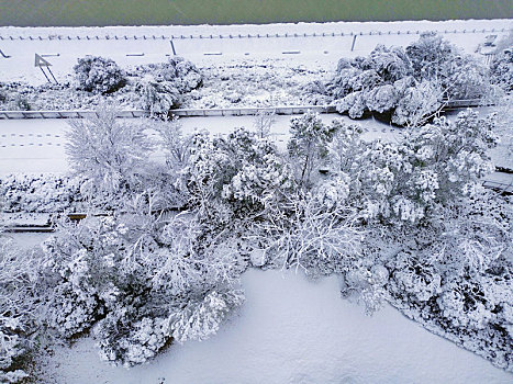 长沙北辰三角洲的雪景