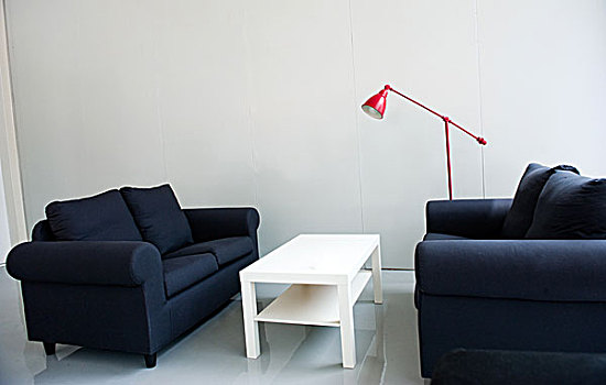 时尚,客厅,现代,沙发,椅子,桌子,红色,落地灯