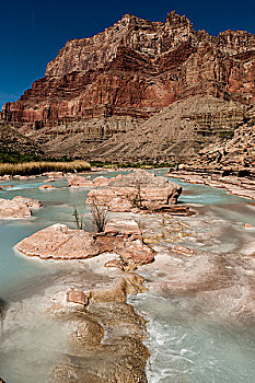 小,科罗拉多河,交叉,碳酸钙,彩色,水,科罗拉多大峡谷,亚利桑那,美国