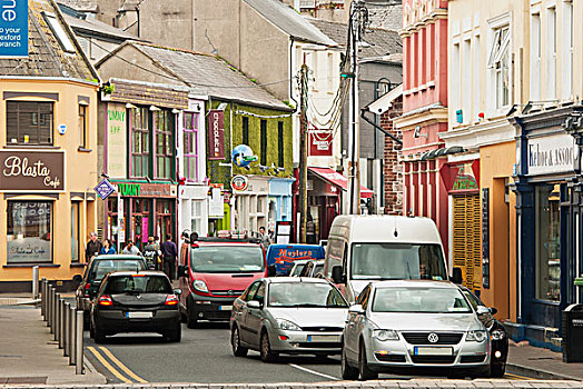 汽车,驾驶,街上,忙碌,市区,爱尔兰