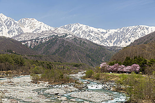 山脉,长野,日本