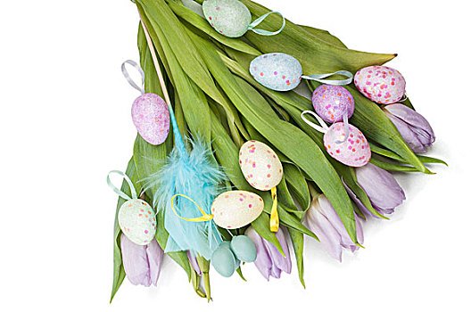 复活节彩蛋,郁金香花束