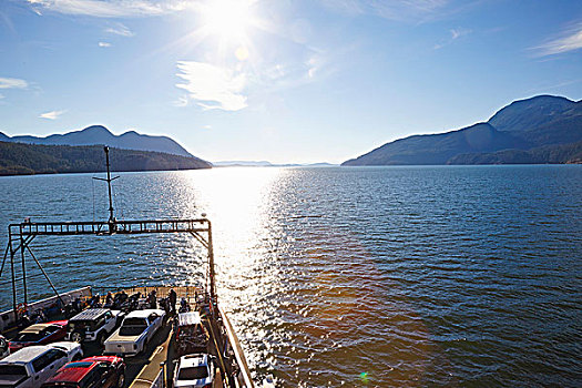 渡轮,温哥华岛,阳光,海岸,不列颠哥伦比亚省,加拿大