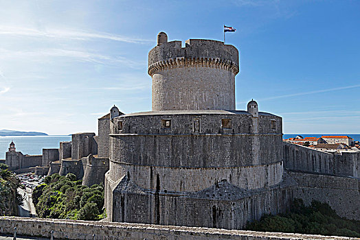 堡垒,城墙,老城,杜布罗夫尼克,克罗地亚,欧洲