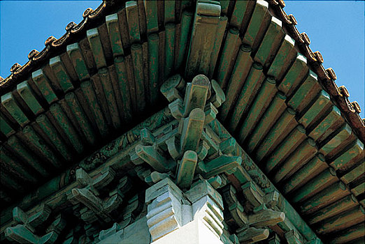 北京昌平明十三陵永陵仿木结构的石建明楼细部