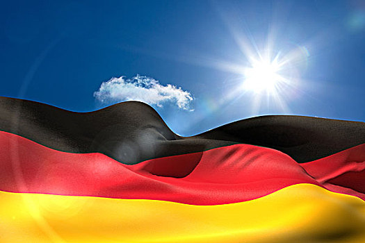 德国,国旗,晴朗,天空