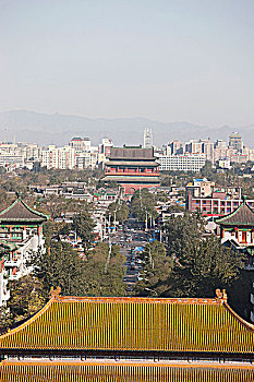 远眺,塔,景山,公园,北京,中国
